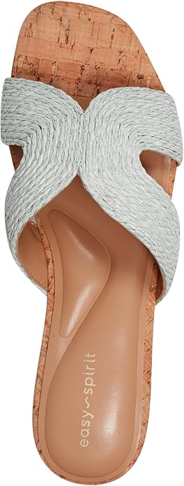 Easy Spirit Faux Raffia Slide in Mint