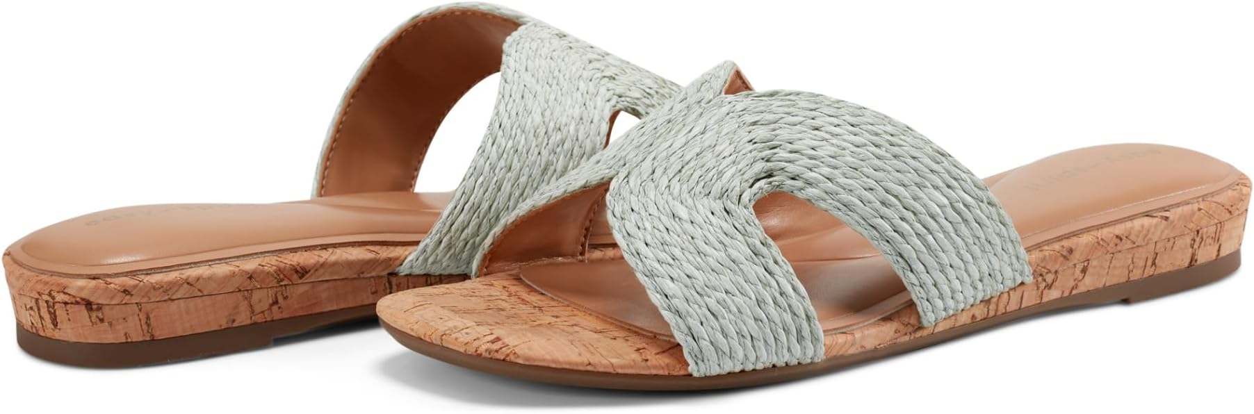 Easy Spirit Faux Raffia Slide in Mint