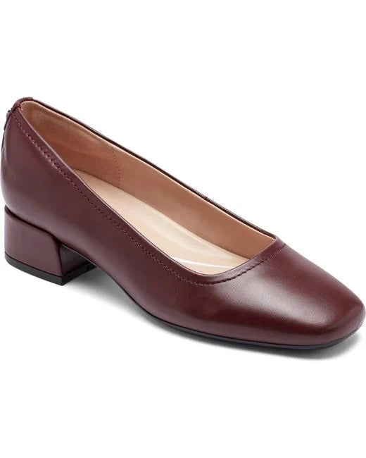 Easy Spirit Leather Block Heel Pump in Burgundy