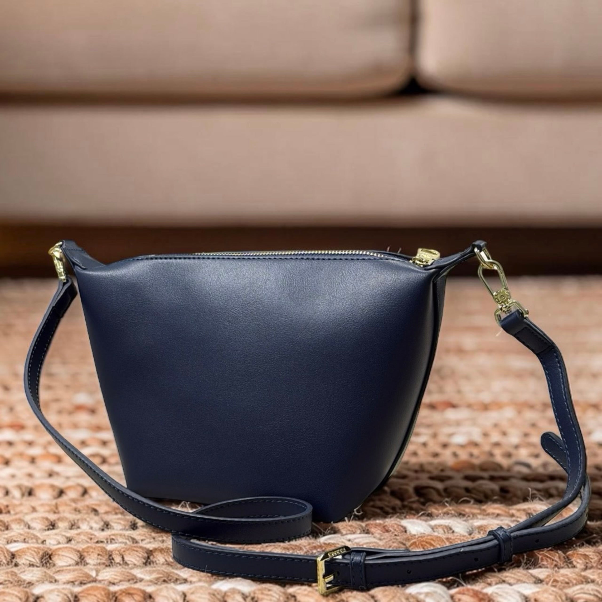 Versse Trapeze Handbag in Navy