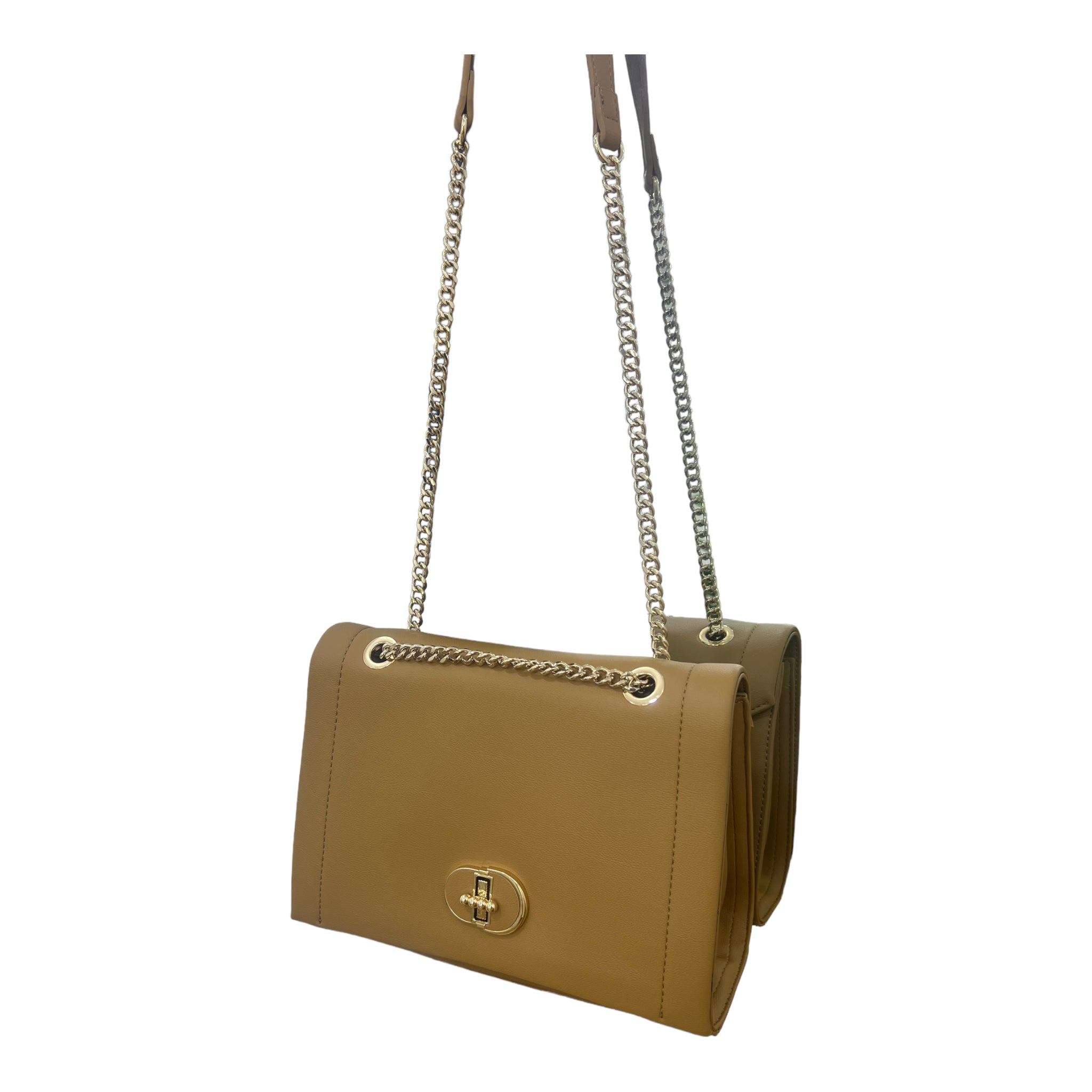 CHRISBELLA STRUCTURED SIDE BAG IN BEIGE
