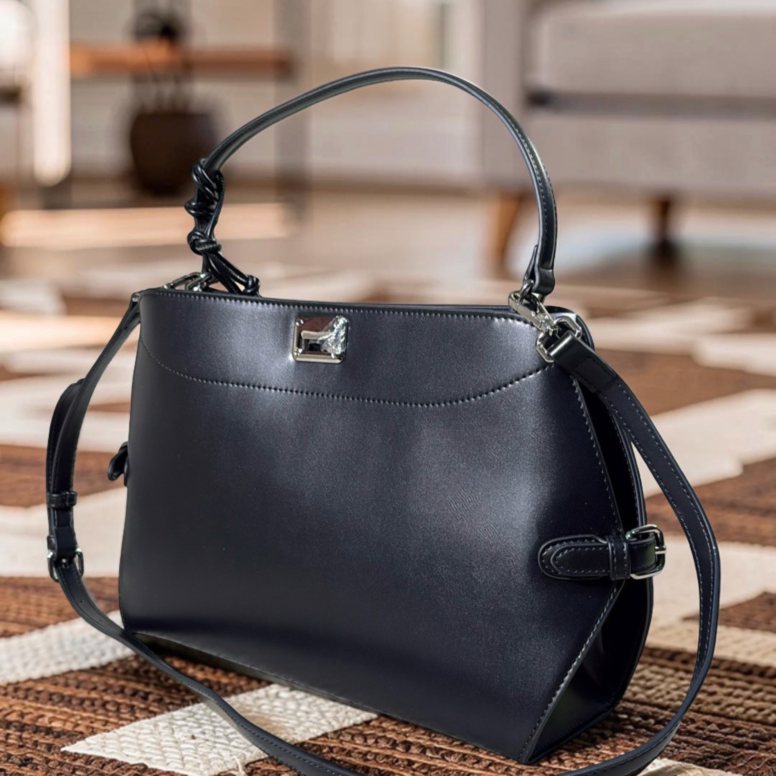 Chrisbella Single Strap Charm Bag in Black