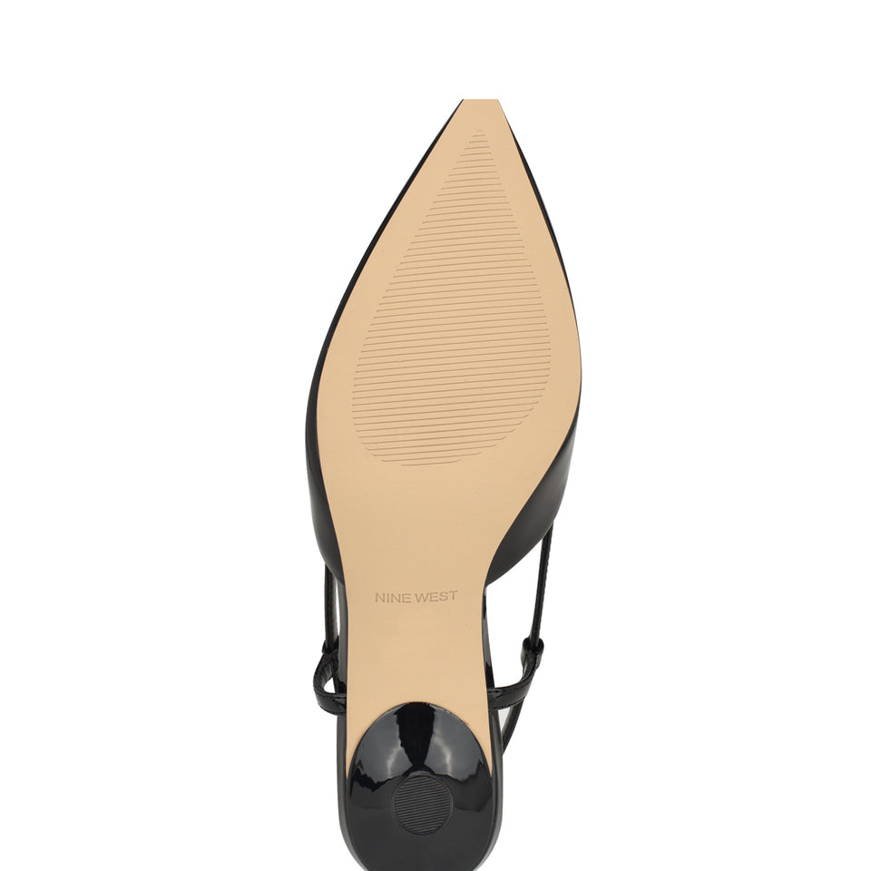 Nine West Patent Leather Pointed Slingbacks in Black