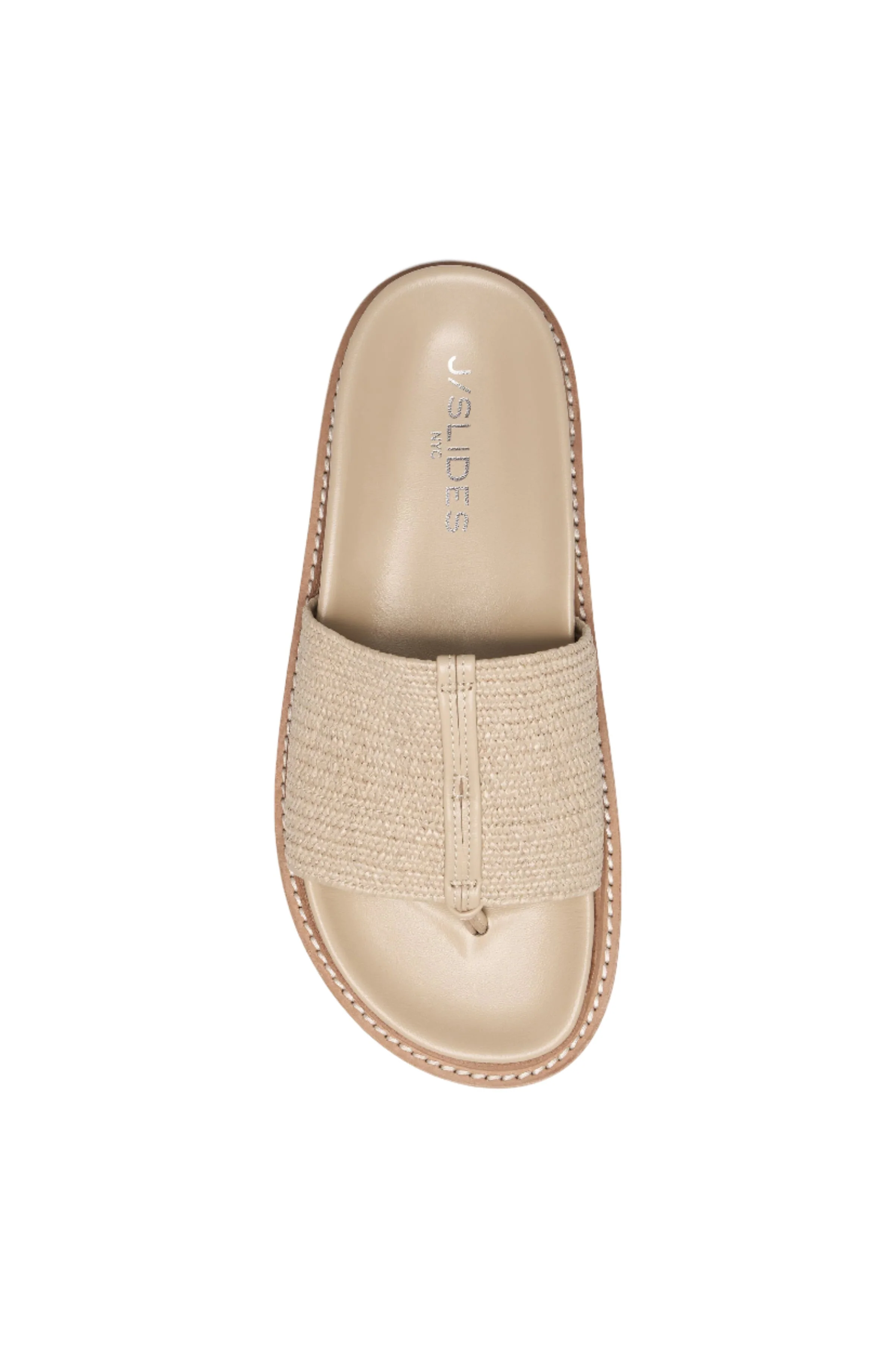 J/Slides Raffia Slides in Beige