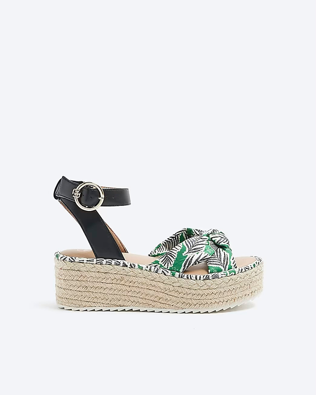 River Island Knot Espadrille Sandal in Green