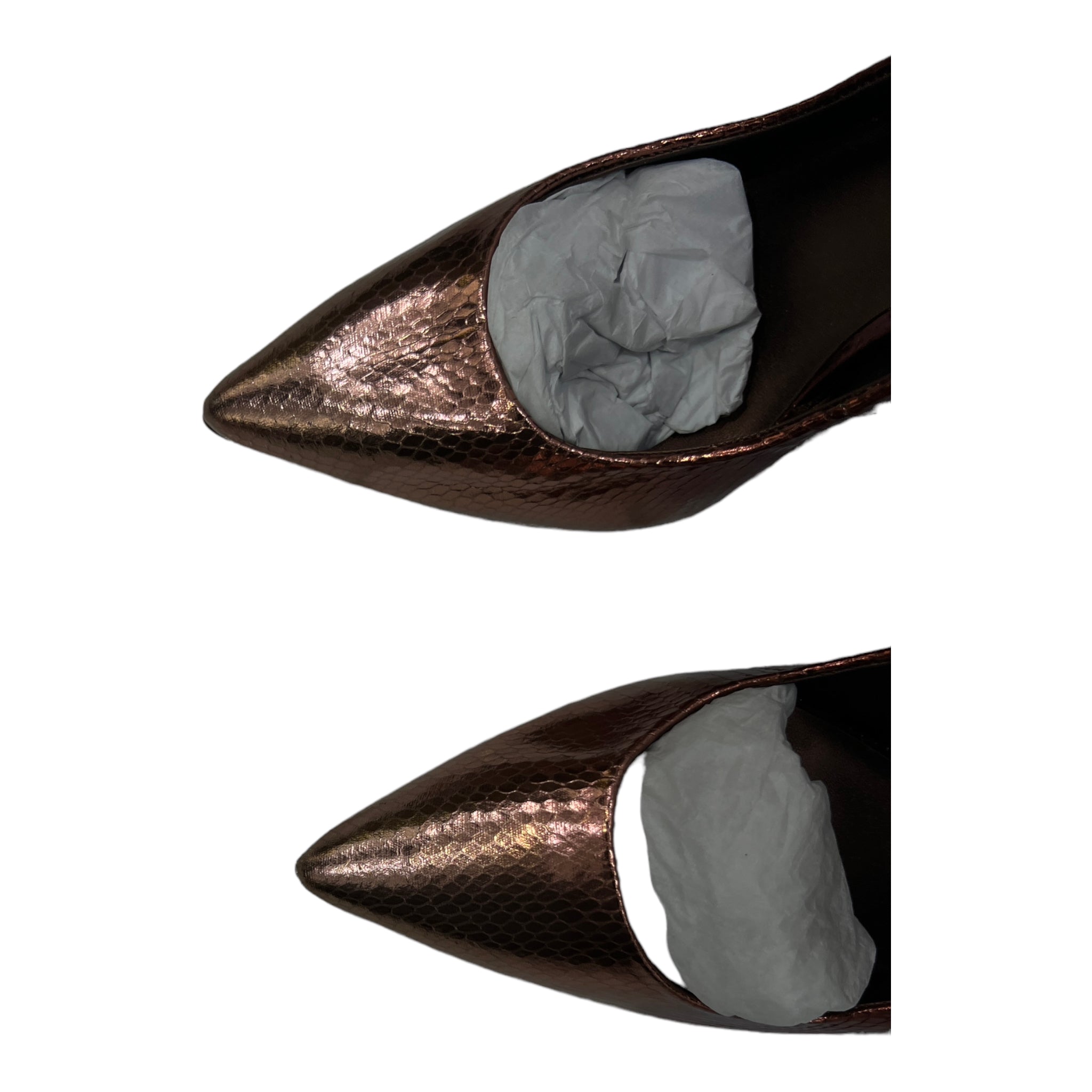 ALDO POINTED TOE HEELED PUMP IN BRONZE
