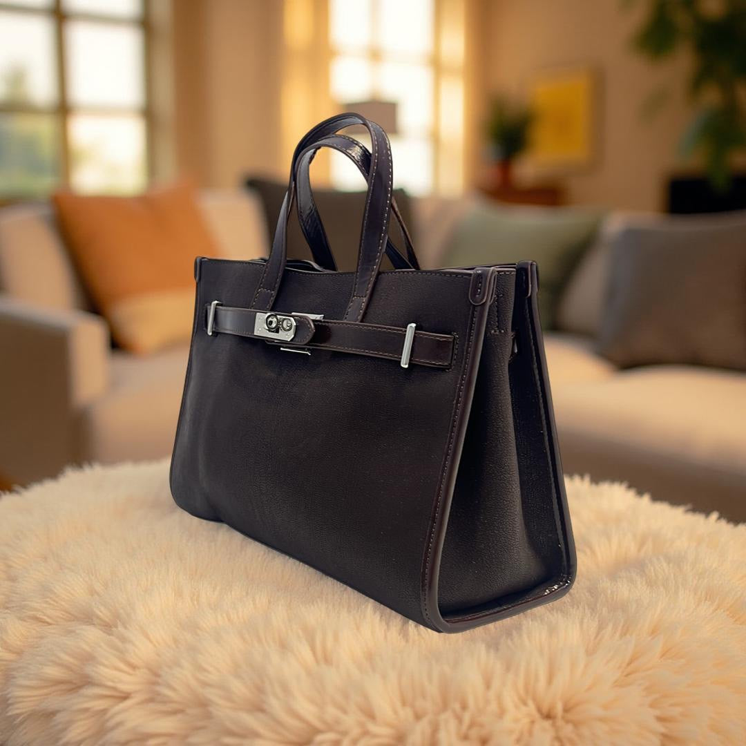 Bagco Hermes-Inspired Leather Bga in Coffee