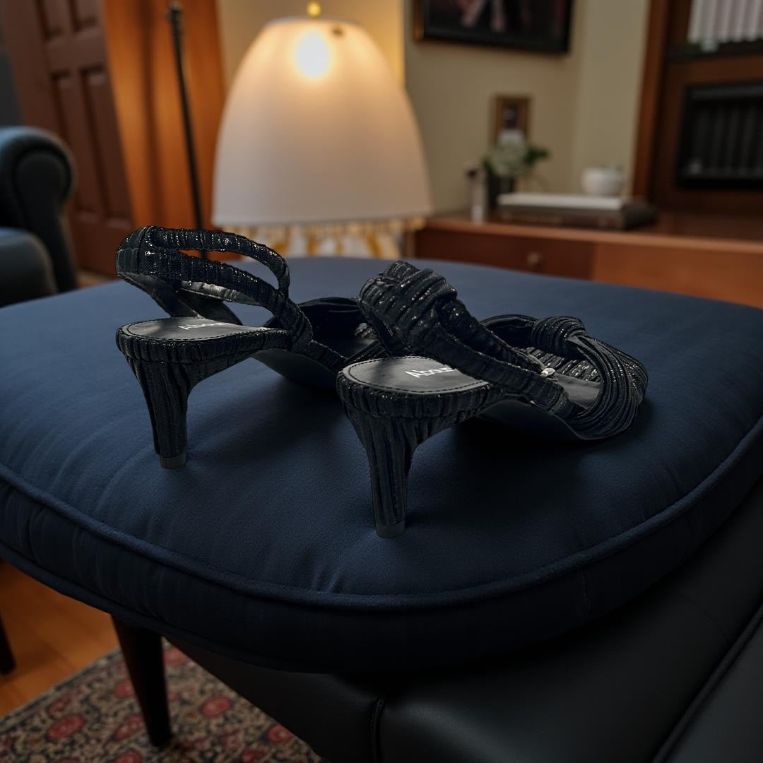 Abound Ruched Knot-Detail Sandal in Black