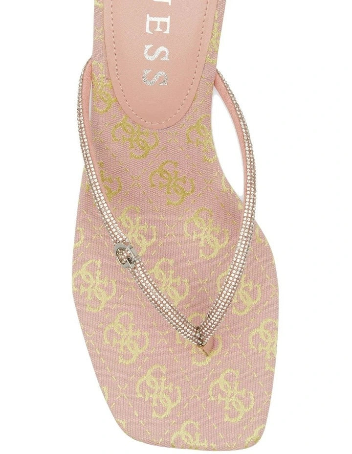 Guess Embellished Strap Heels in Pink