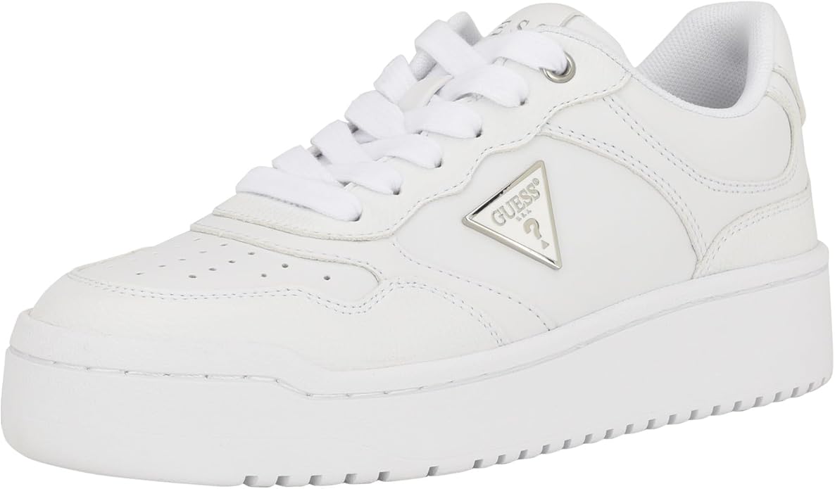Guess Logo Detail Classic Sneakers in White