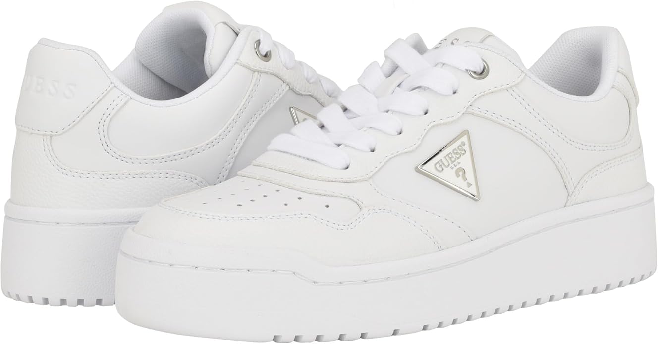 Guess Logo Detail Classic Sneakers in White
