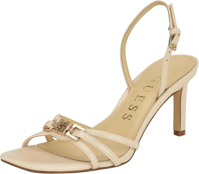Guess Strappy Heeled Sandal in Beige
