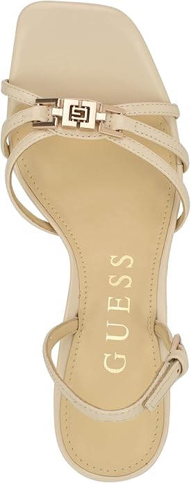 Guess Strappy Heeled Sandal in Beige