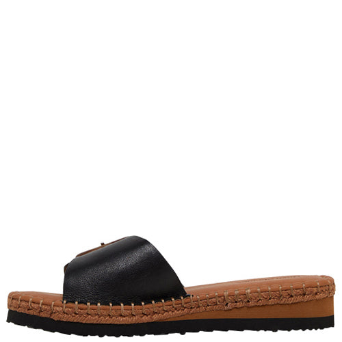 HUSH PUPPIES BLACK BUCKLE SLIDE