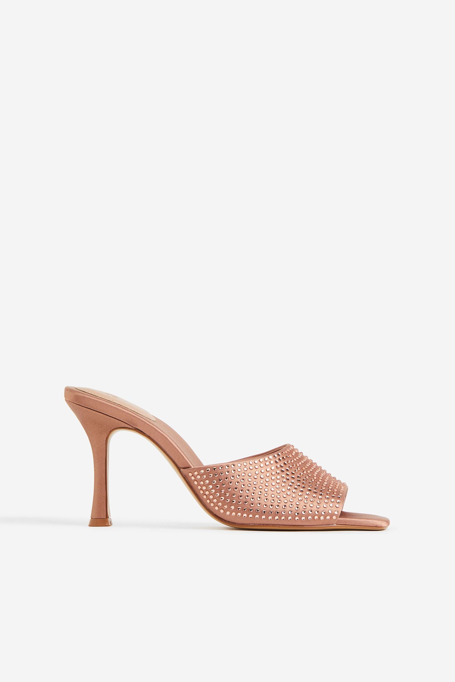 H & M BEIGE RHINESTONE EMBELLISHED MULE