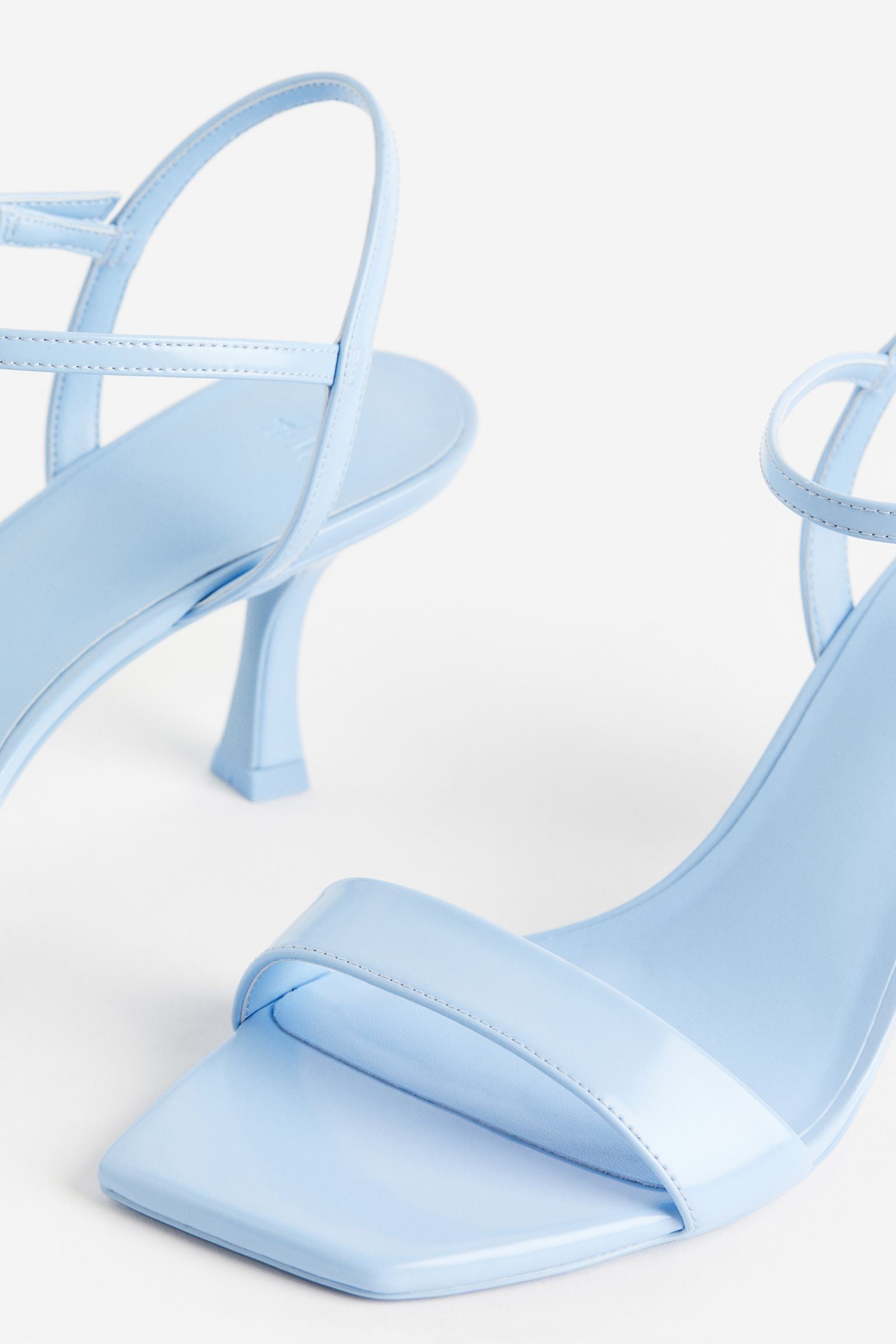 H & M BLUE BARELY THERE HEELED SANDAL