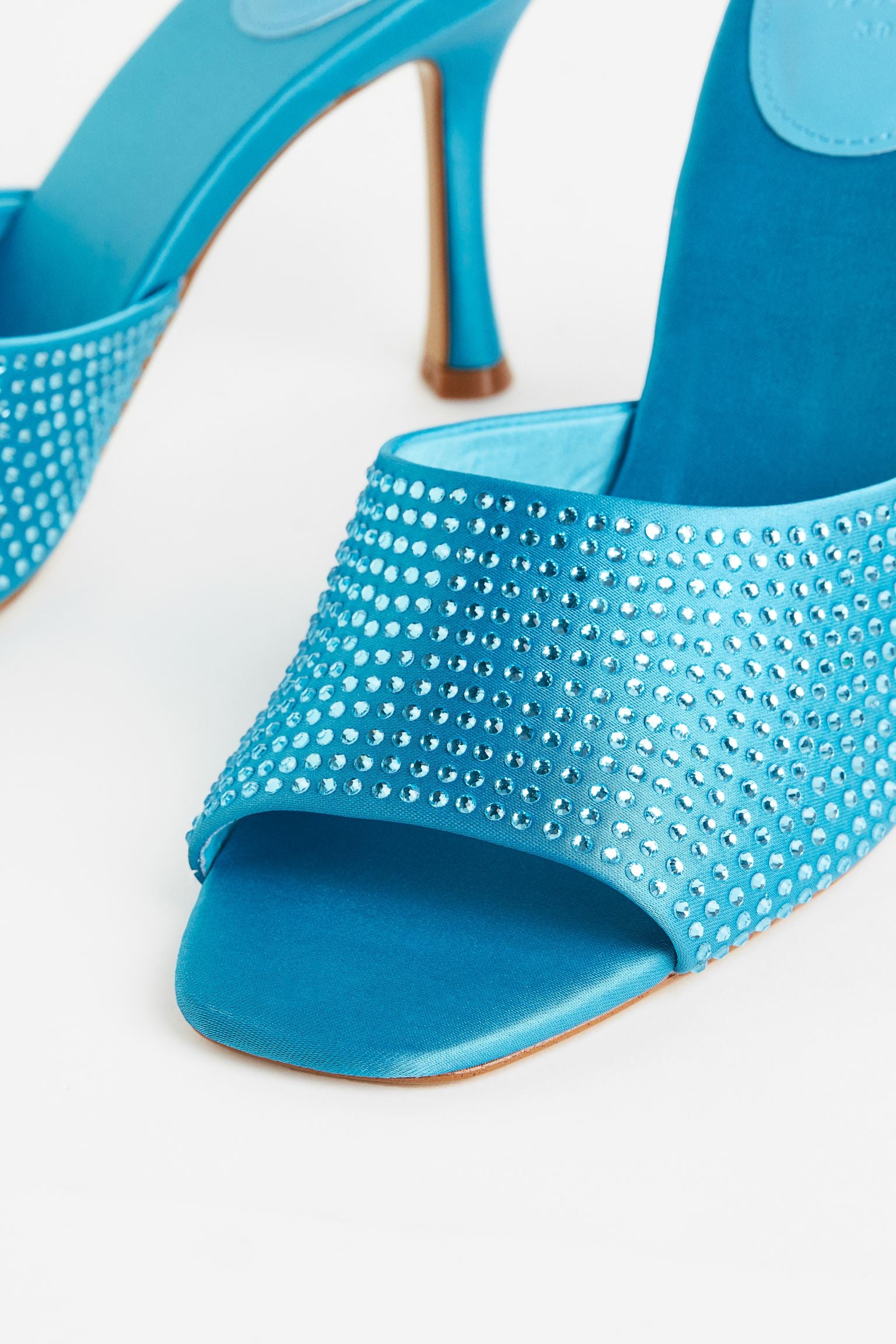 H & M BLUE RHINESTONE EMBELLISHED MULE