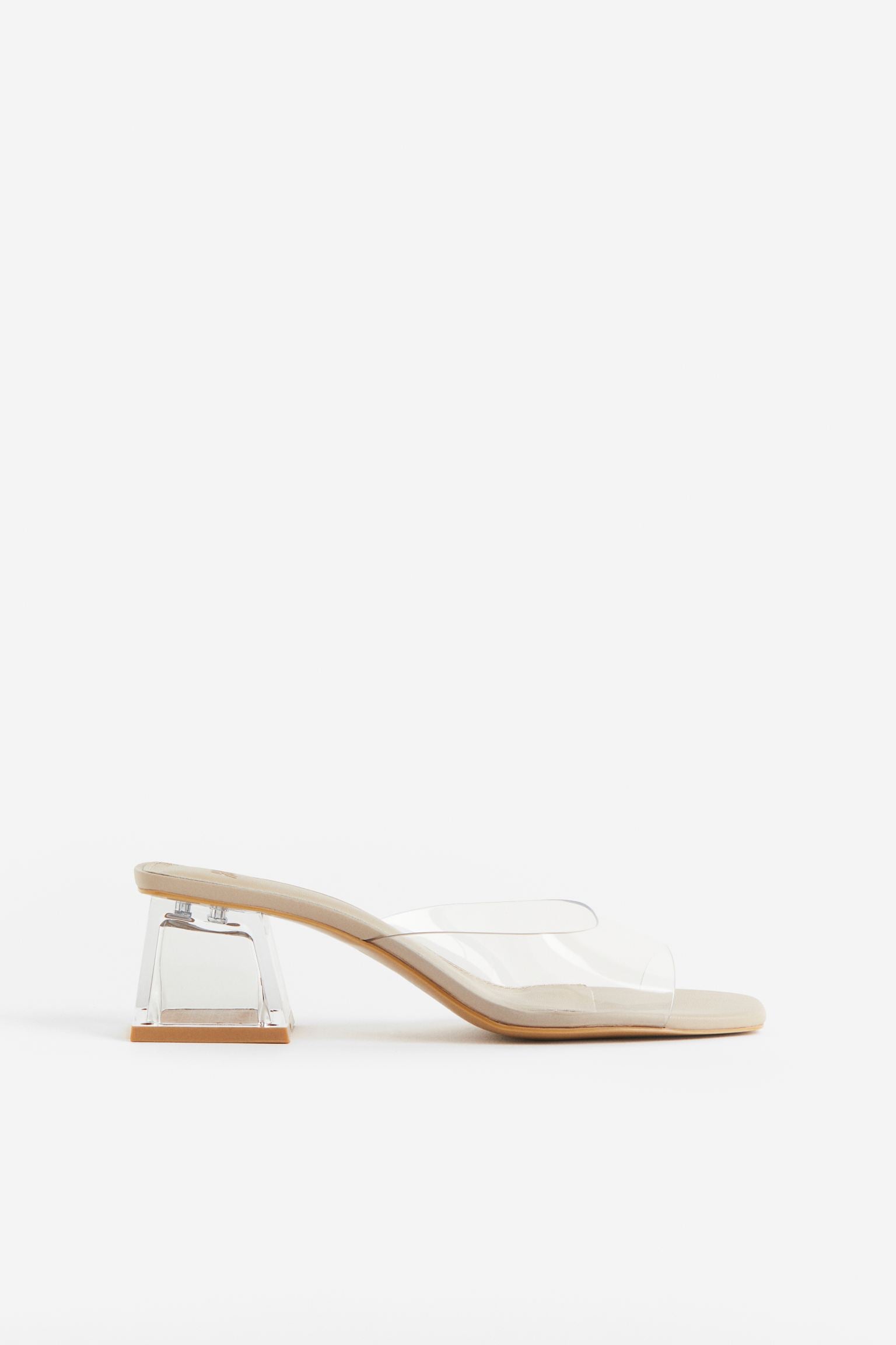 H & M CLEAR VINYL METHACRYLATE BLOCK HEEL
