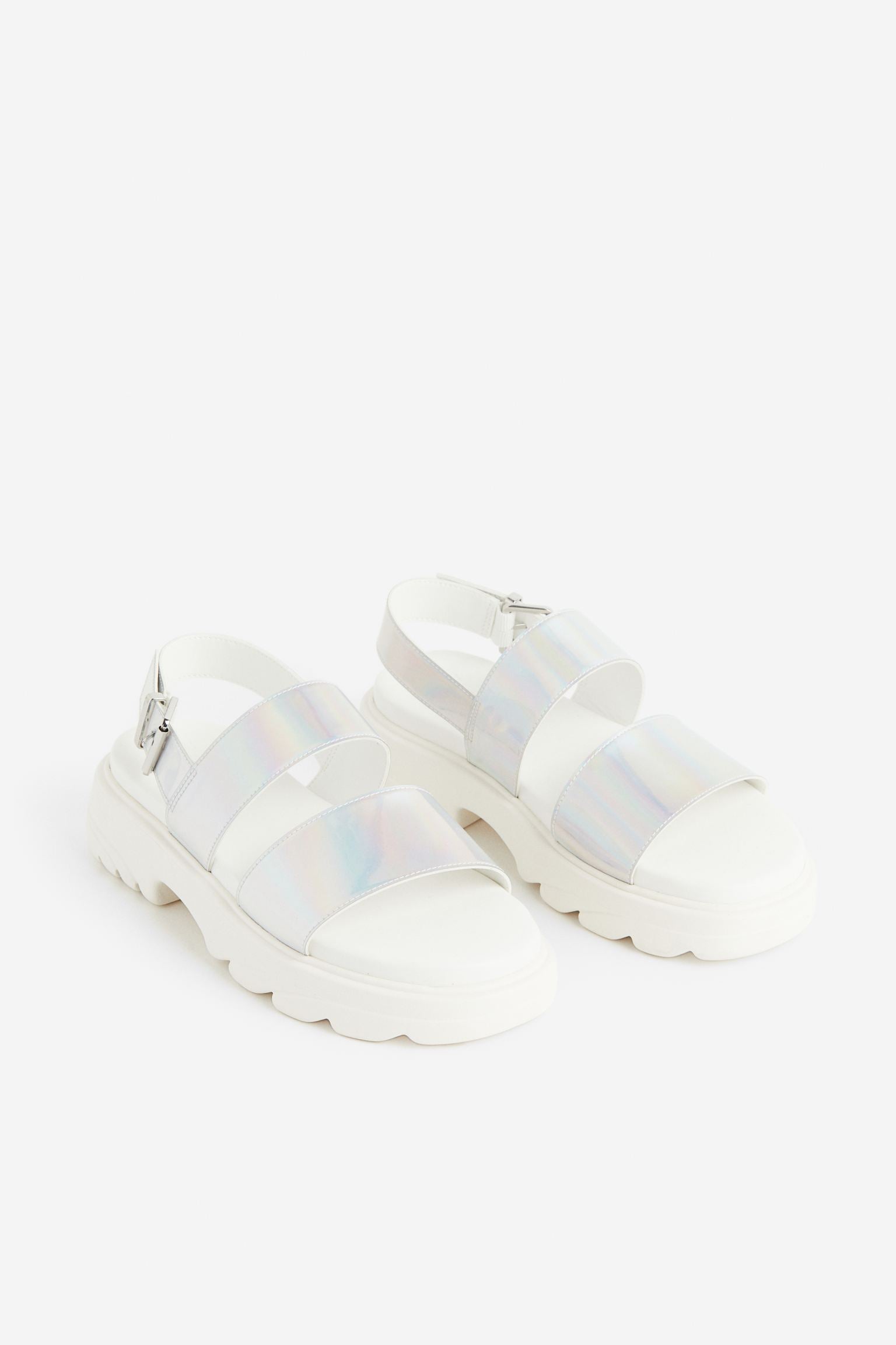 H & M METALLIC SILVER SANDAL
