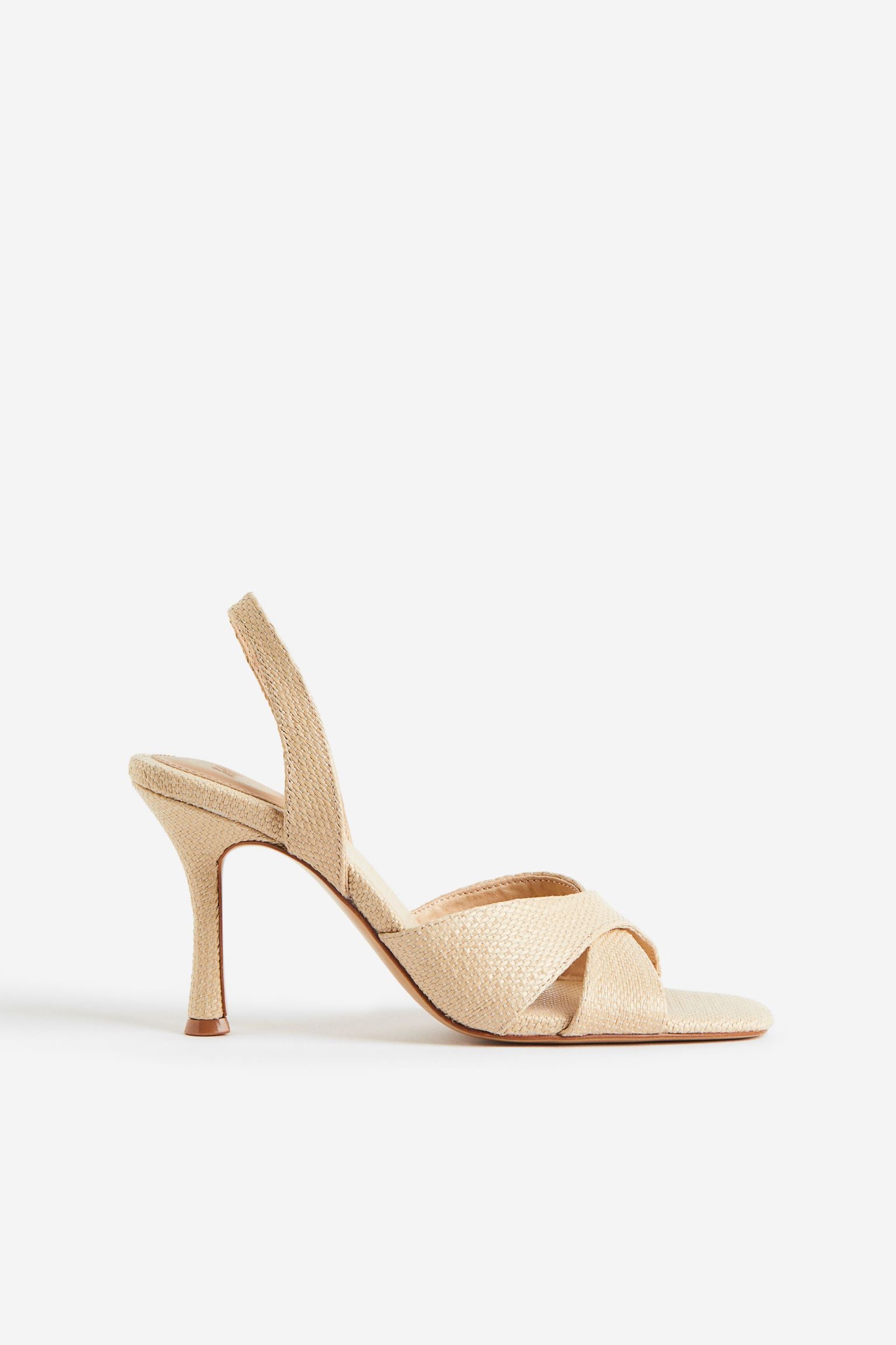H & M NATURAL RAFFIA SLINGBACK SANDAL