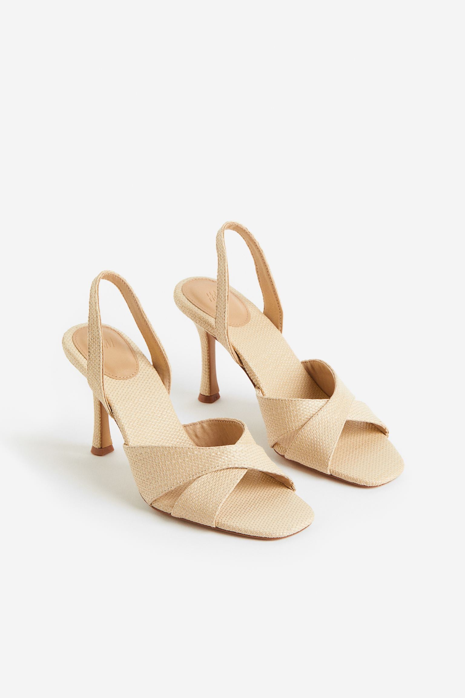 H & M NATURAL RAFFIA SLINGBACK SANDAL