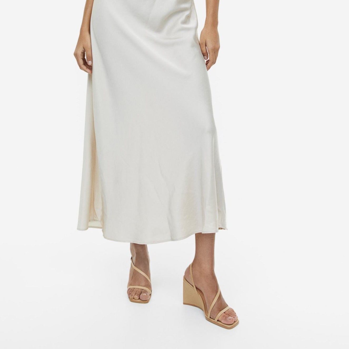 H & M NUDE WEDGE SLINGBACK SANDAL