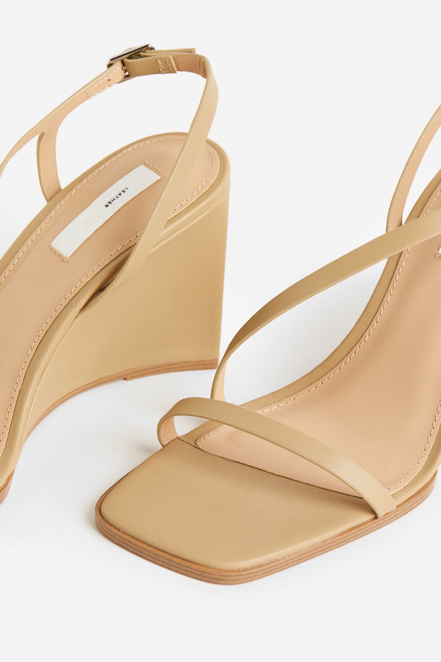 H & M NUDE WEDGE SLINGBACK SANDAL