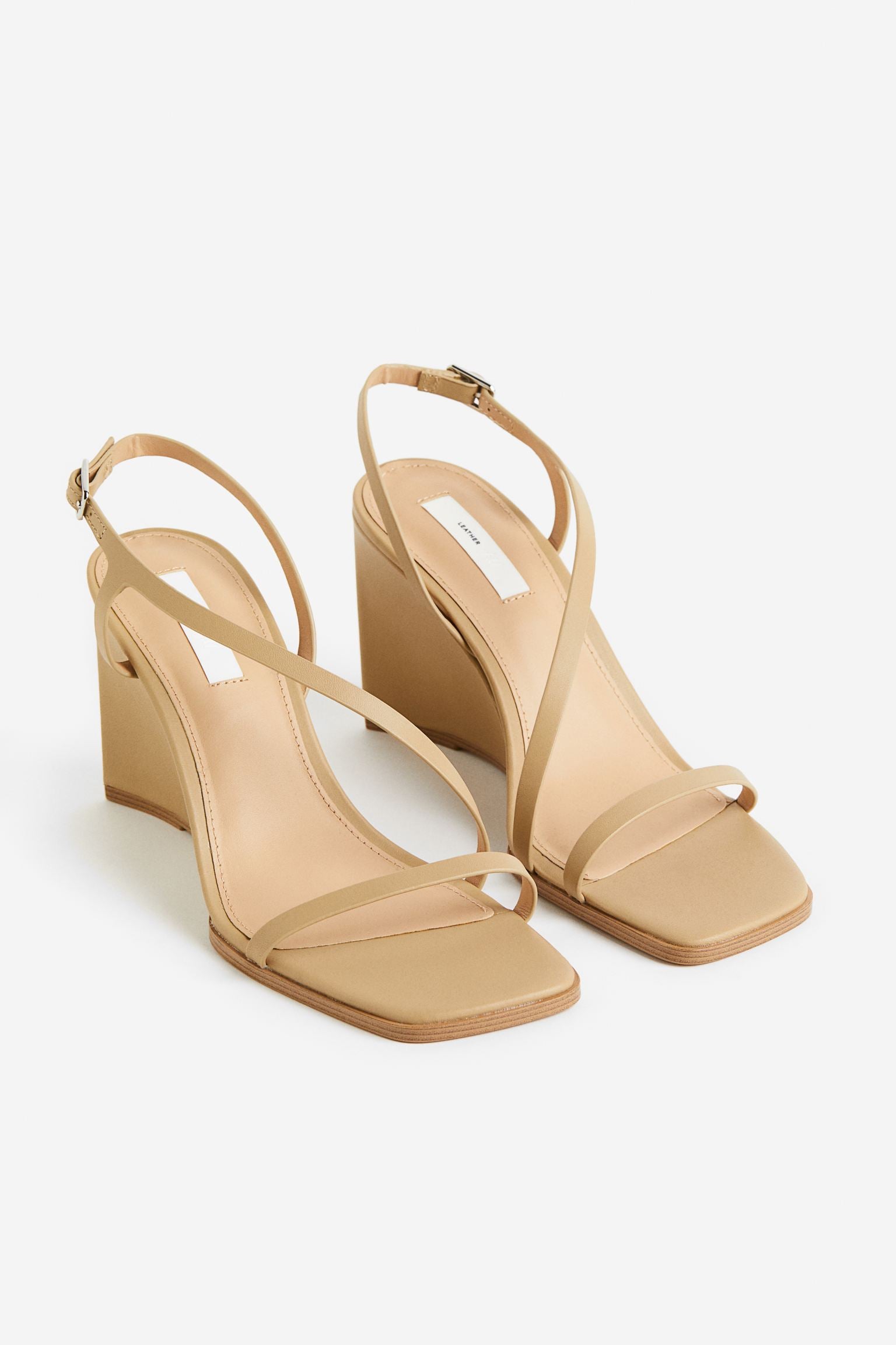 H M NUDE WEDGE SLINGBACK SANDAL