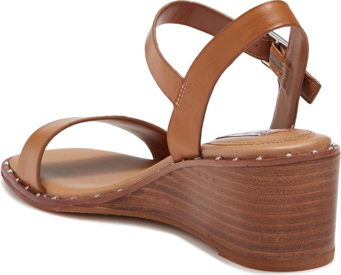 STEVE MADDEN BROWN WEDGE MICRO STUD DETAIL SANDAL