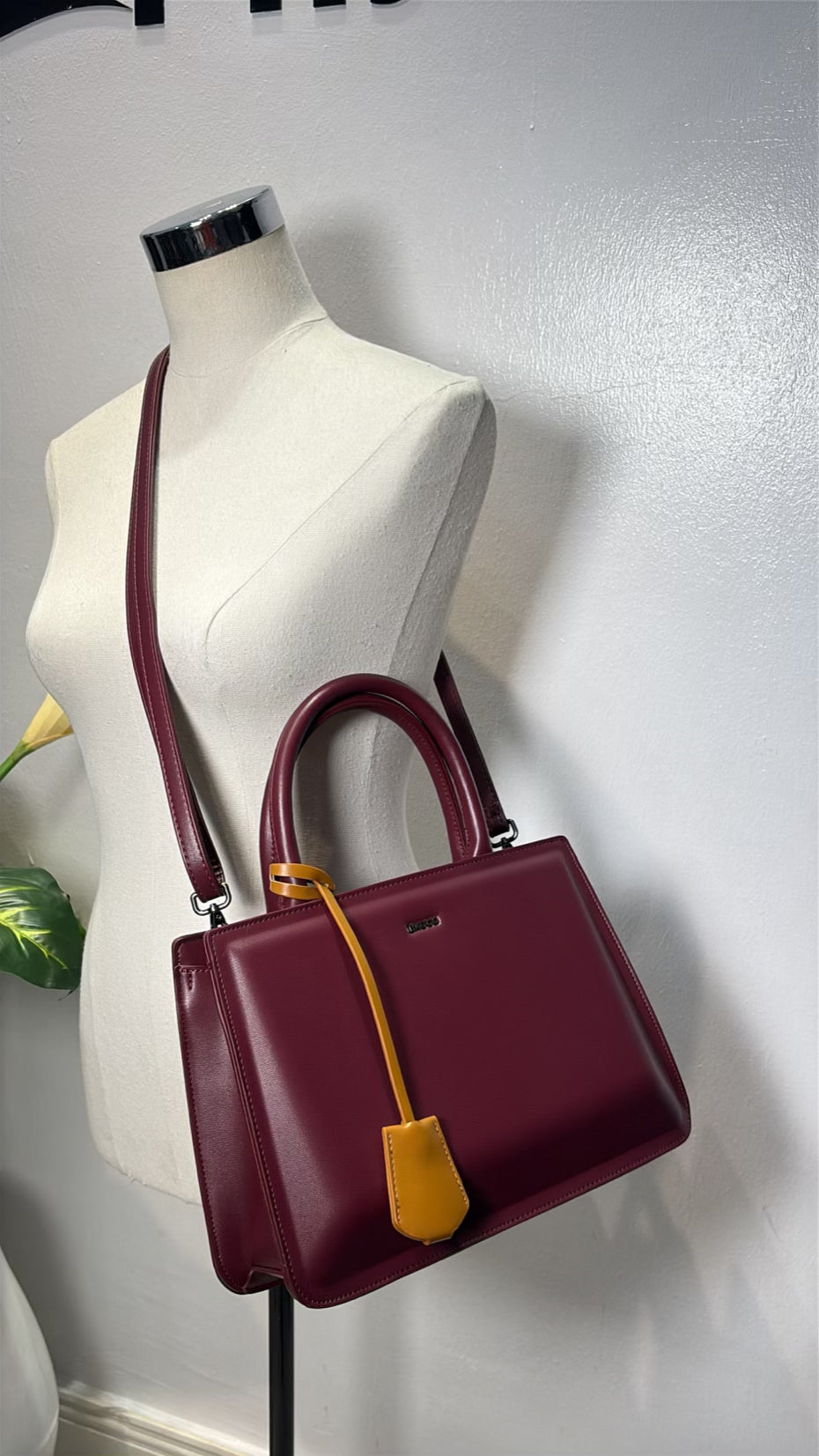 Bagco Medium Structured Bag in Burgundy