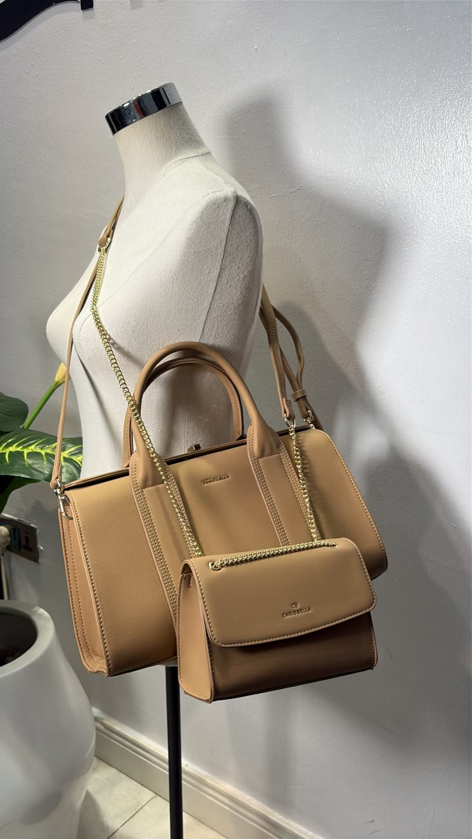 Chrisbella Landscape 2-1-in Bag in Beige