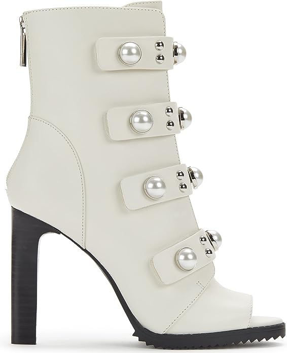 KARL LAGERFELD OFF-WHITE ZIP BOOTIES
