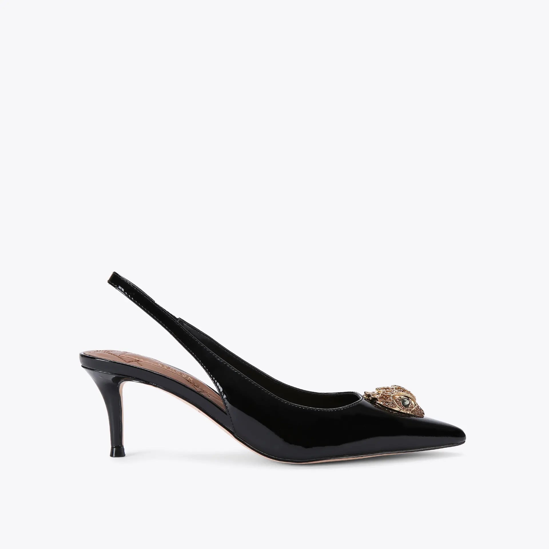 Kurt Geiger Patent Leather Slingback Heels in Black