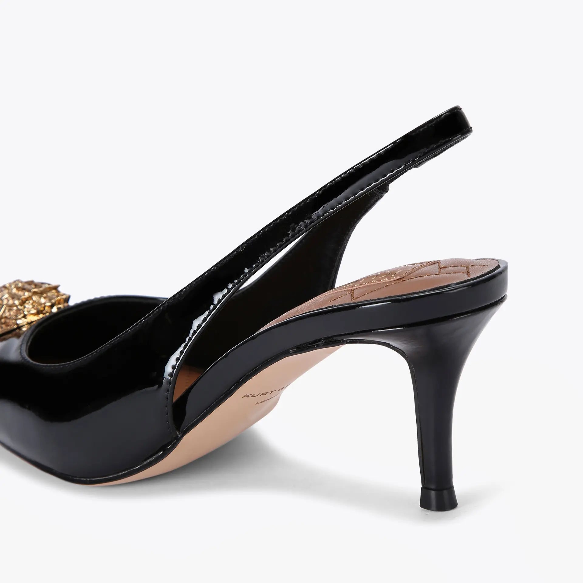 Kurt Geiger Patent Leather Slingback Heels in Black