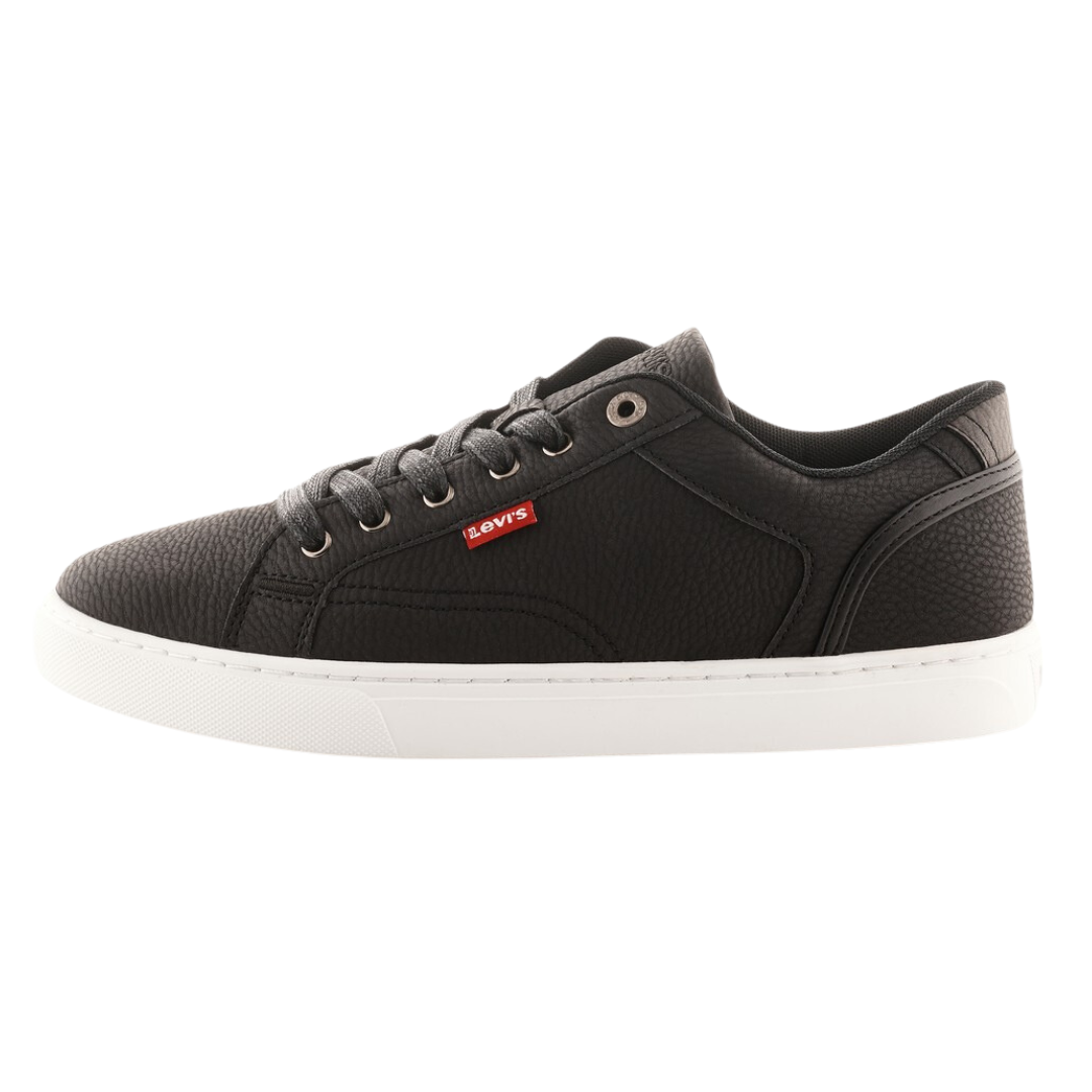 LEVI's FLAT SOLE LACE-UP UNISEX SNEAKERS IN BLACK