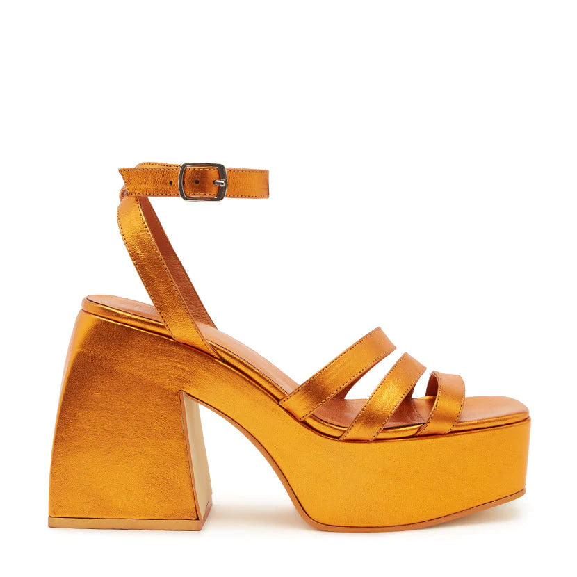 LMS ORANGE PALTFORM BLOCK HEEL SANDAL