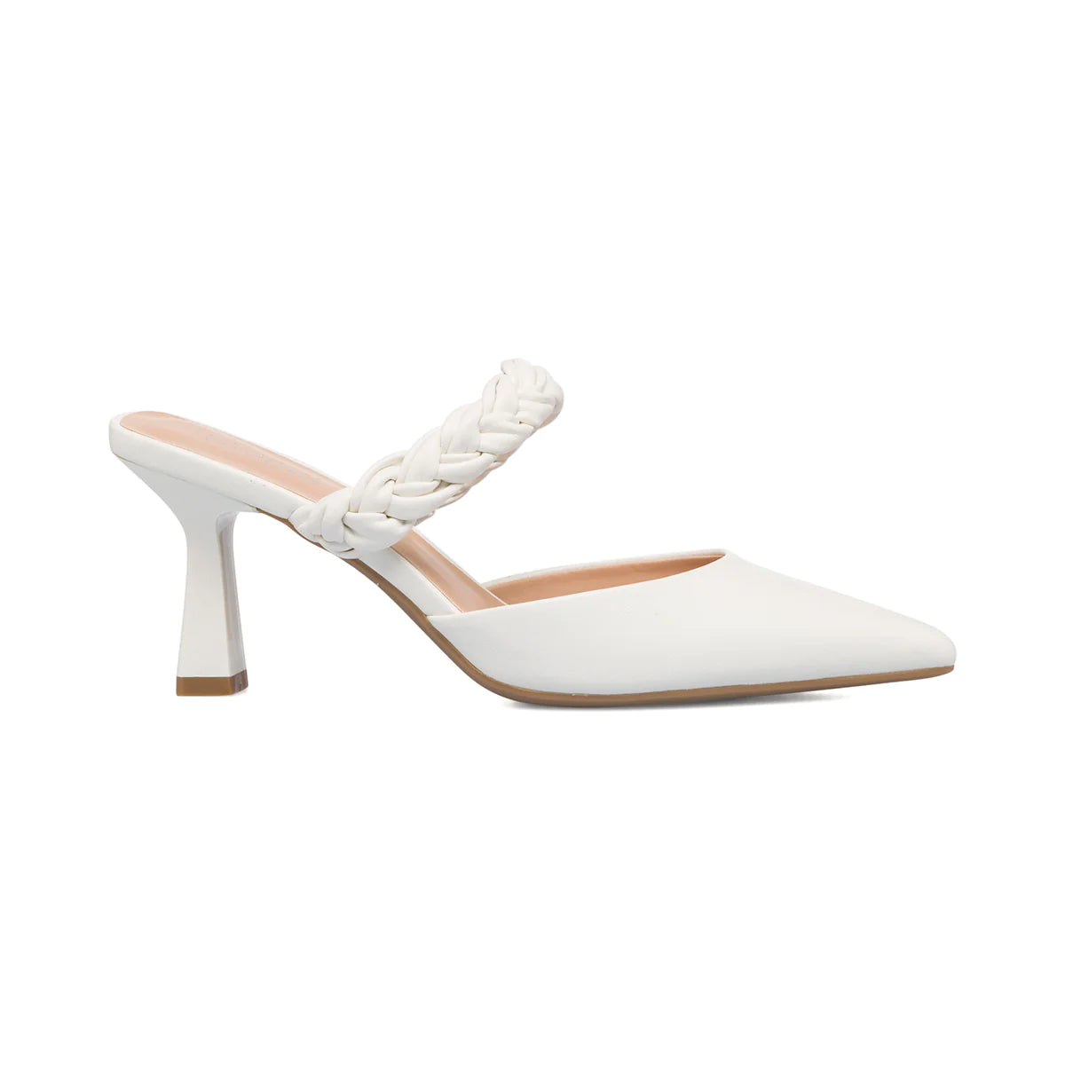 LORA FERRES WHITE POINTED TOE MULE