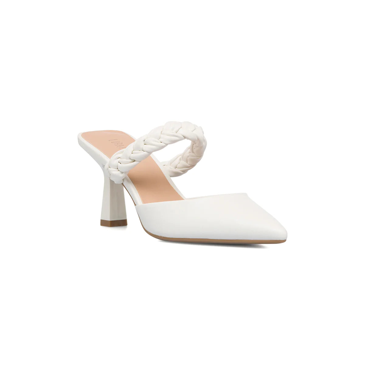 LORA FERRES WHITE POINTED TOE MULE