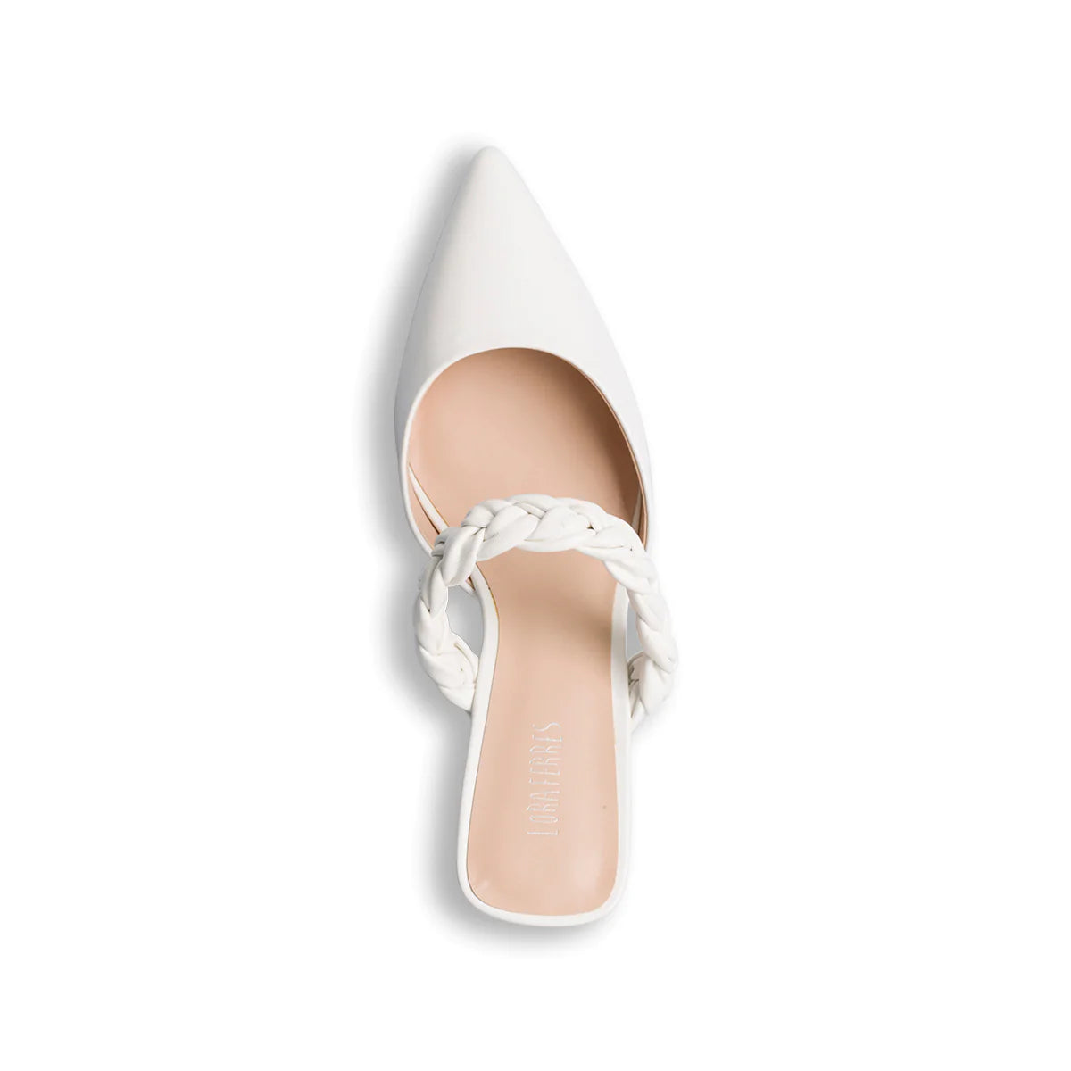 LORA FERRES WHITE POINTED TOE MULE