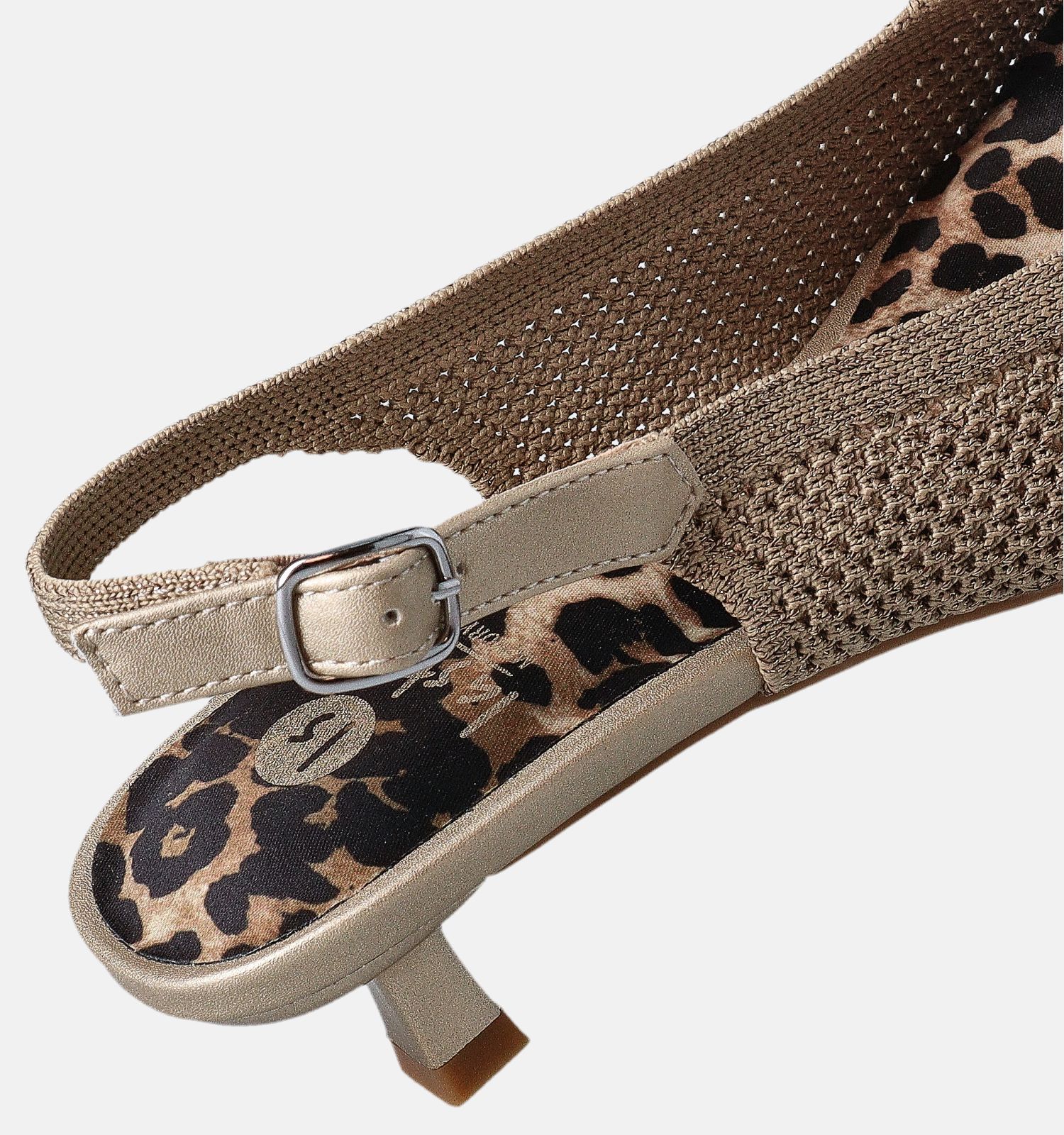 La Strada Breathable Pointed Toe Slingback Kitten Heels in Brown