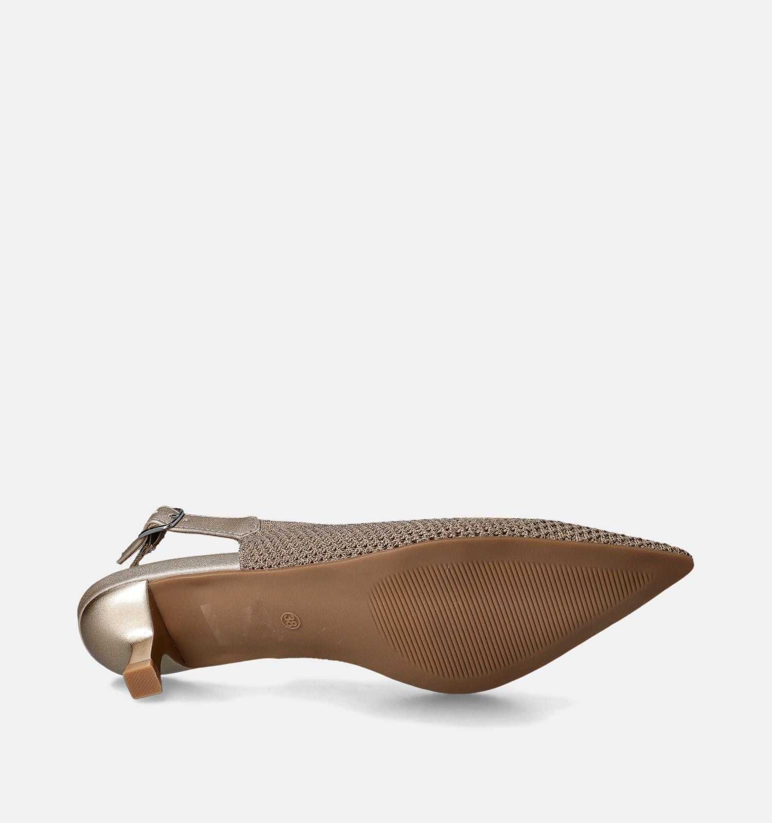 La Strada Breathable Pointed Toe Slingback Kitten Heels in Brown