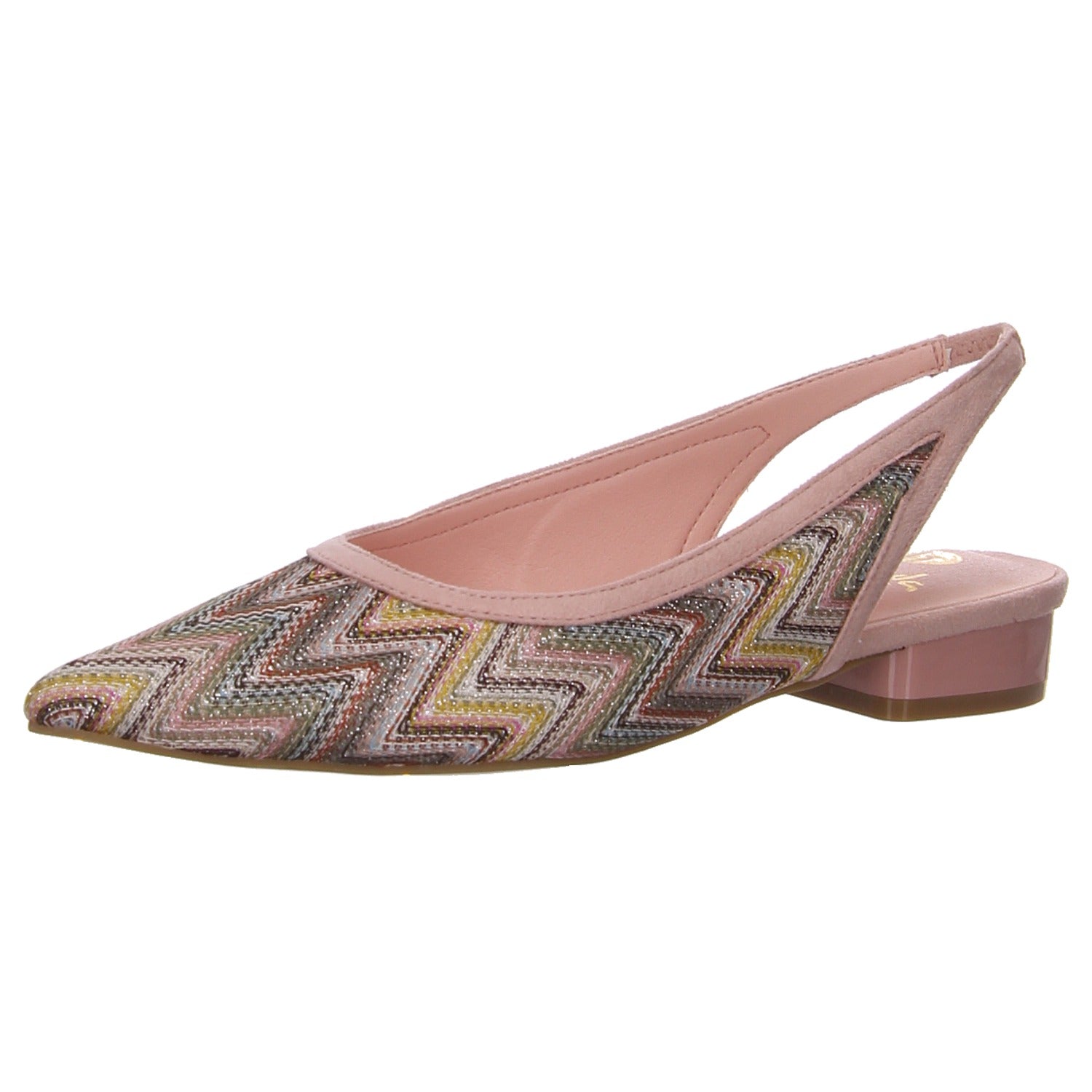 La Strada Fabric Finish Pointed Toe Slingbacks in Pink