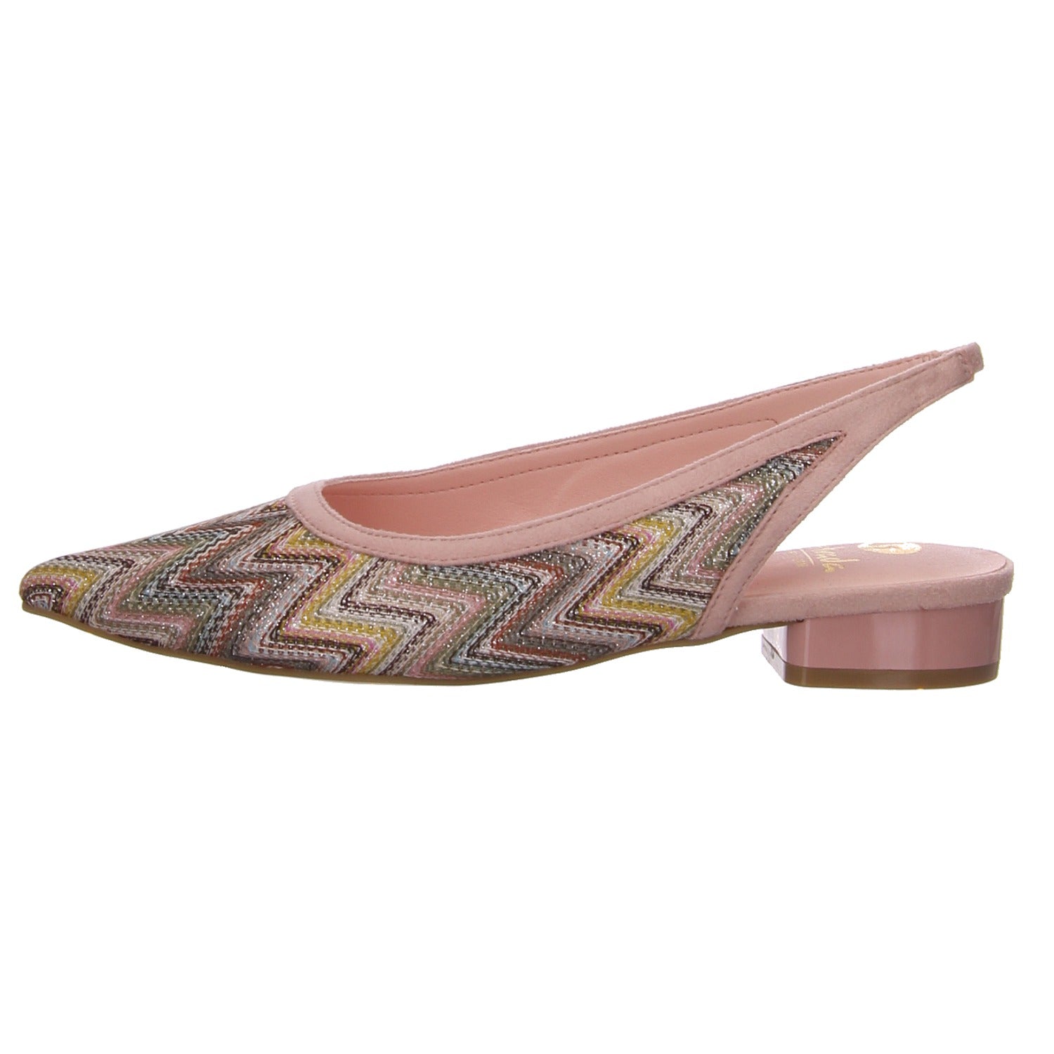 La Strada Fabric Finish Pointed Toe Slingbacks in Pink