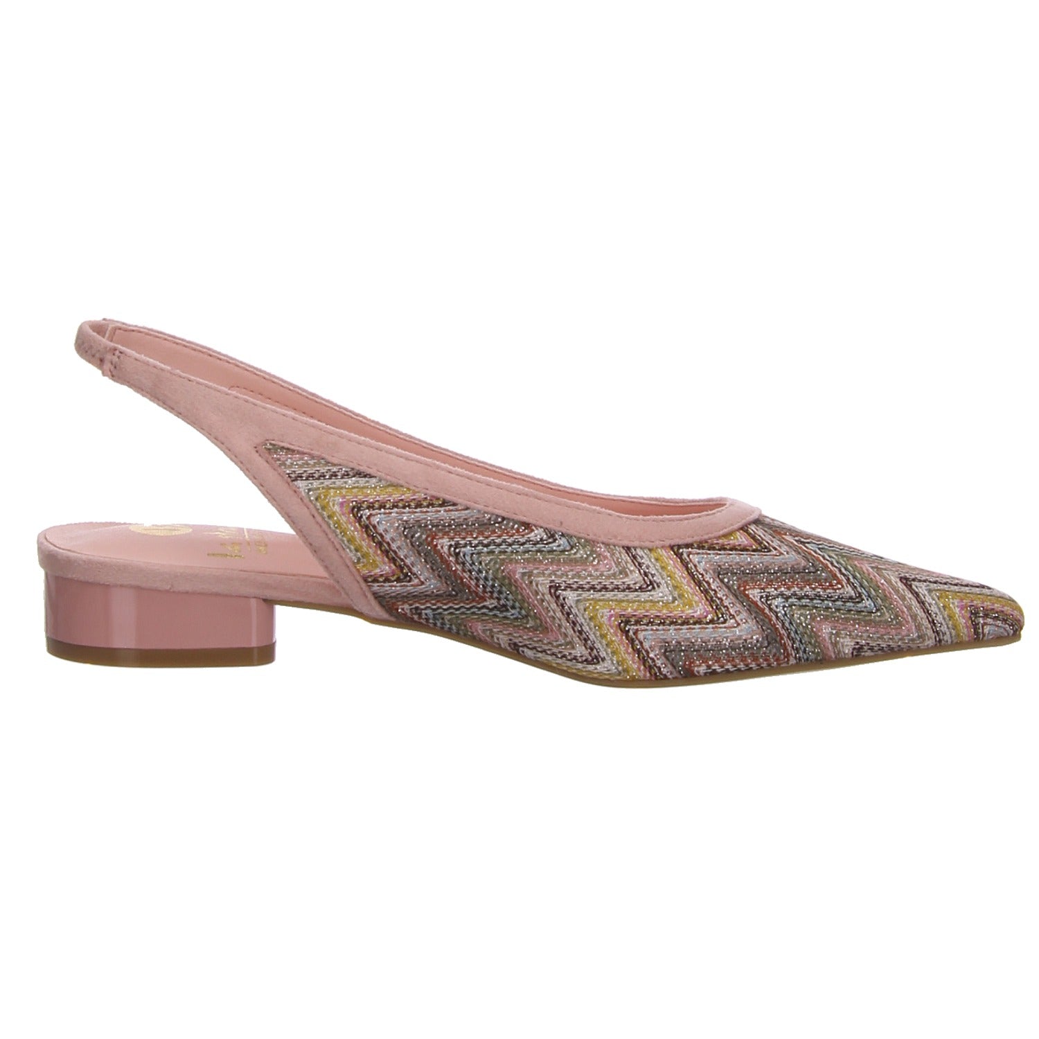 La Strada Fabric Finish Pointed Toe Slingbacks in Pink