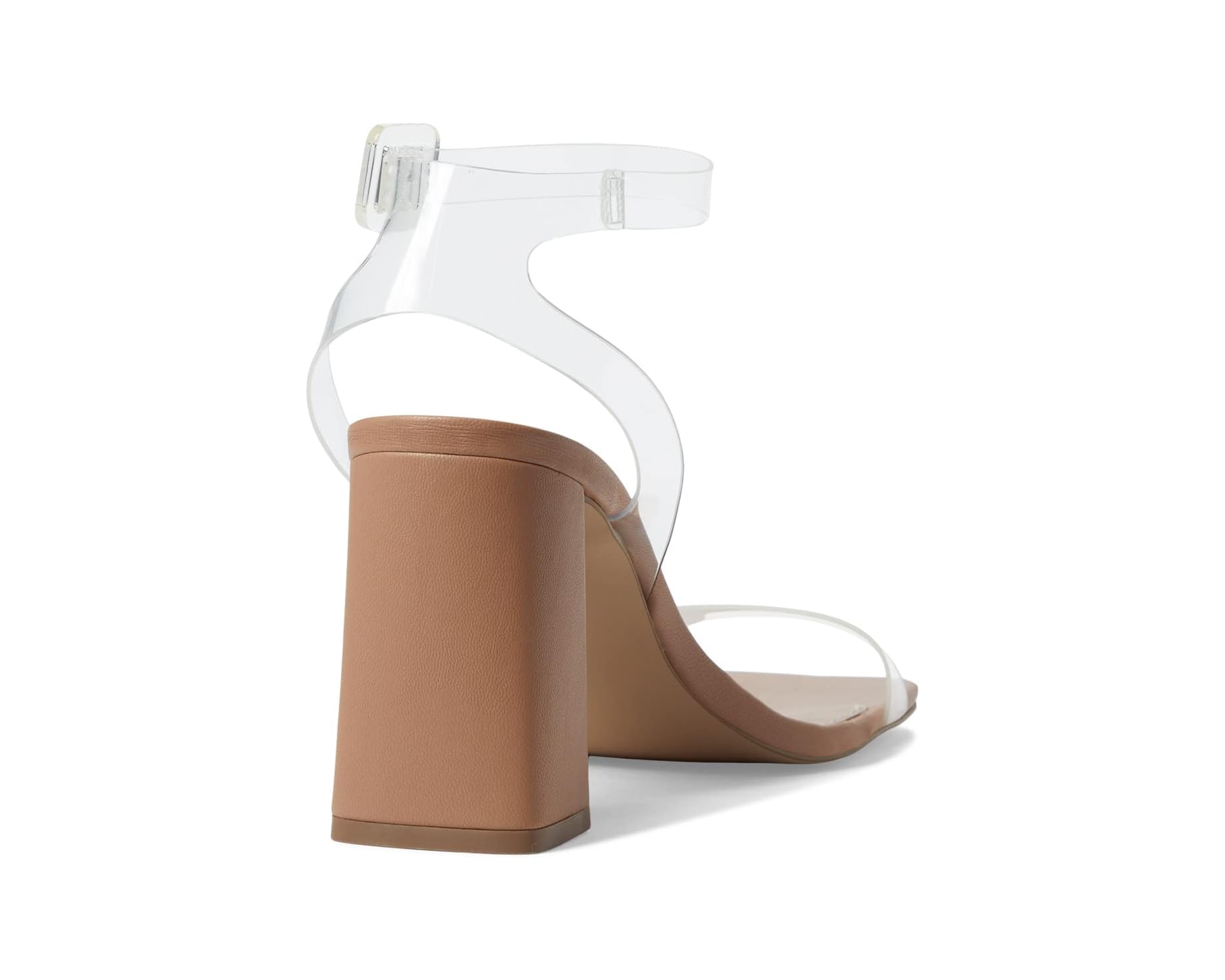 MADDEN GIRL NUDE VINYL STRAP BLOCK HEEL SANDAL