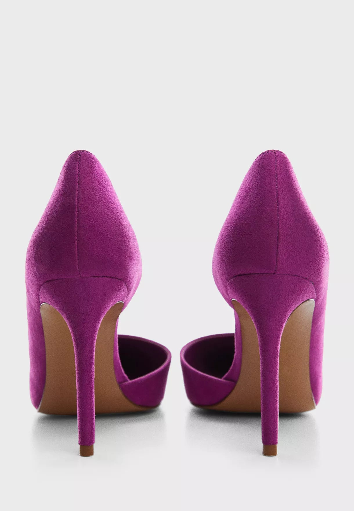MANGO PURPLE ASYMMETRIC POINTED TOE HEELS