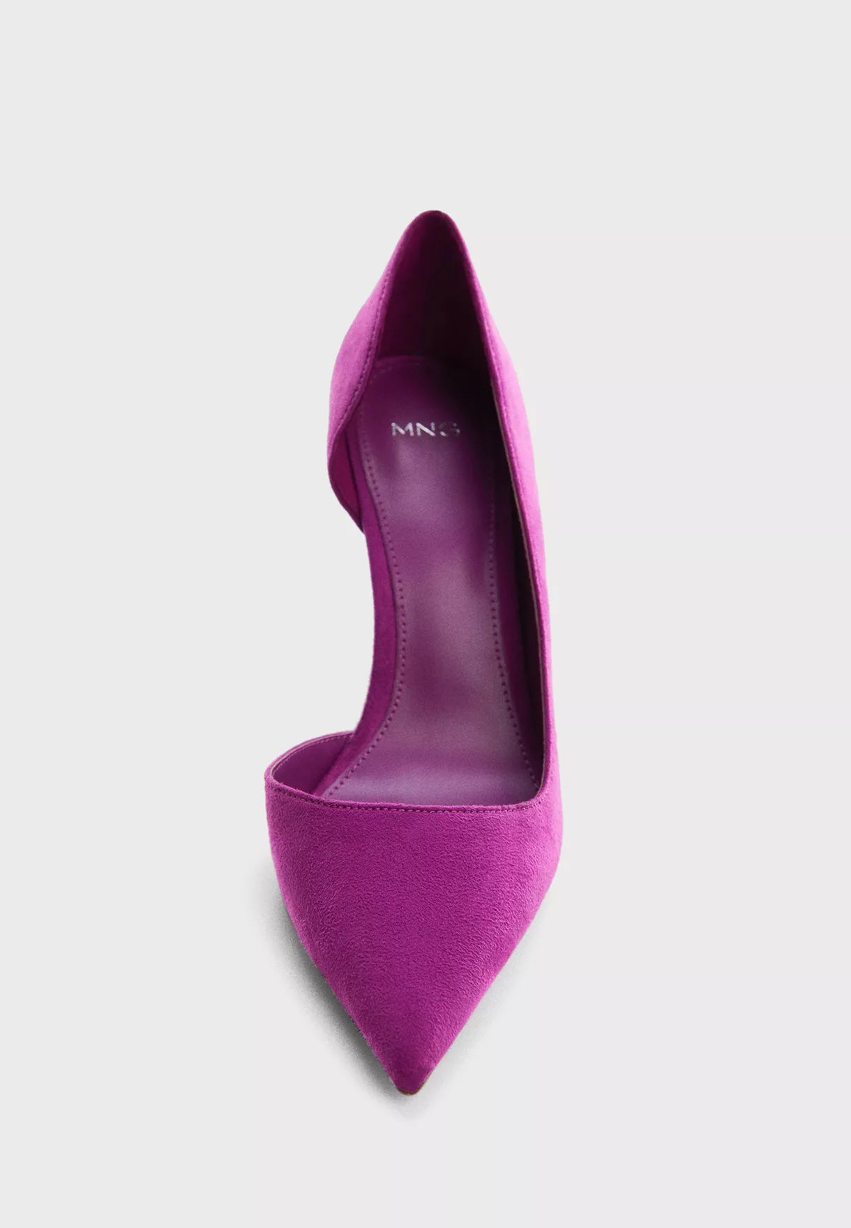 MANGO PURPLE ASYMMETRIC POINTED TOE HEELS