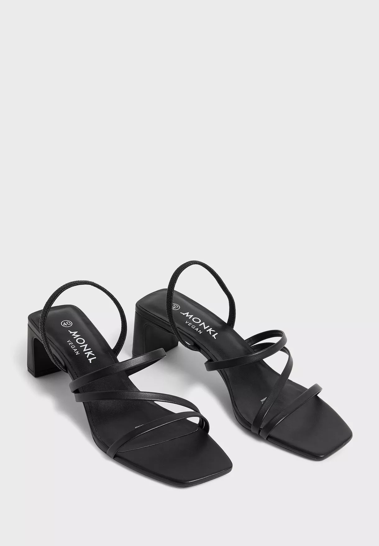 MONKI BLACK LOW BLOCK HEEL MULE