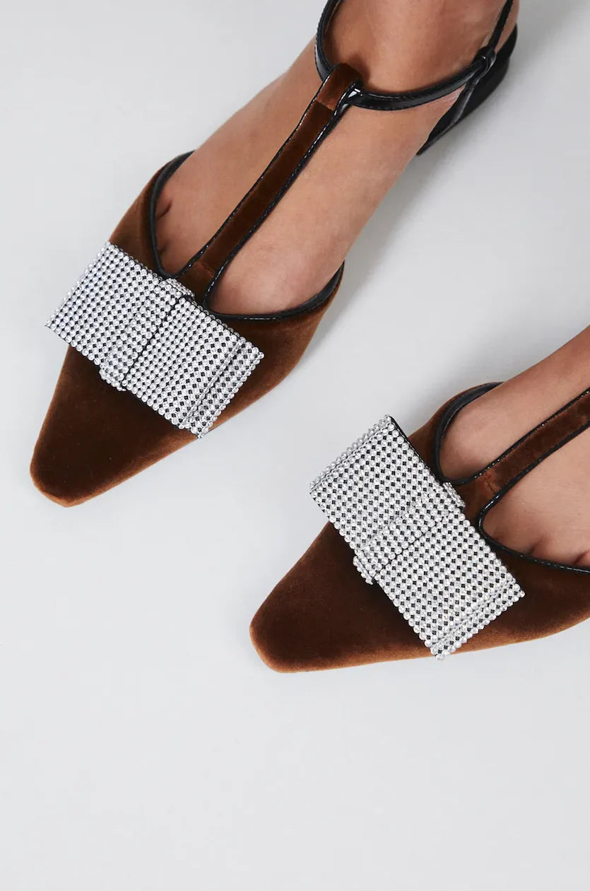 Medicine Embellished Bow Ankle Strap Shoes