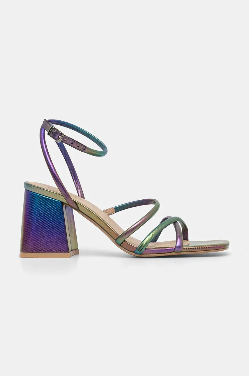 Medicine Strappy Block Heel Sandal in Purple